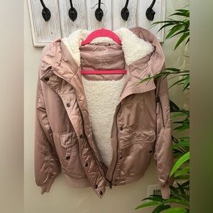 American Eagle Outfitters, Dusty Rose, Bomber Jacket Type with Pile Lining-Small